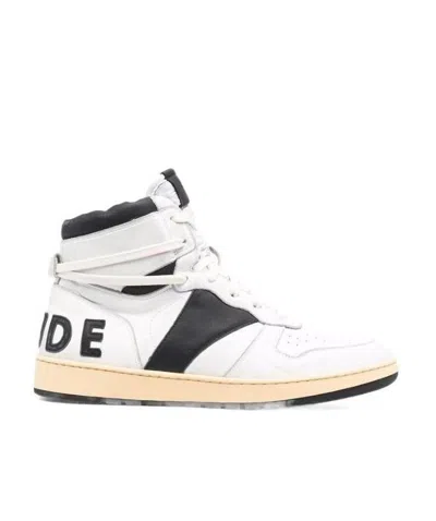 Rhude High-top Logo-print Trainers In White