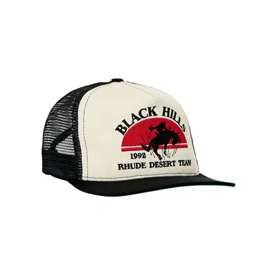 Pre-owned Rhude Hills Canvas Trucker Hat 'black/vintage White'