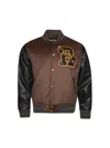 Rhude Leather-sleeved Bomber Jacket