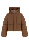 Rhude Logo-print Puffer Jacket In Brown