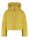 Rhude Hooded Padded Jacket In Yellow