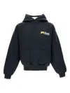 Rhude Loose-fit Hooded Sweatshirt With Ribbed Cuffs In Blue
