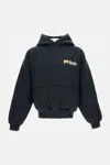 Rhude Loose-fit Hooded Sweatshirt With Ribbed Cuffs In Blue