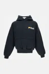 Rhude Loose-fit Hooded Sweatshirt With Ribbed Cuffs In Blue