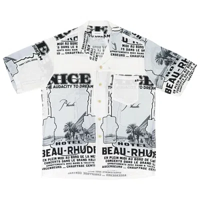 Pre-owned Rhude Hotel Beau- Short-sleeve Shirt 'white/black' | Multi-color | Men's Size Xl