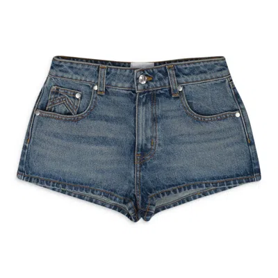 RHUDE INDIGO LOW-WAIST DENIM SHORTS