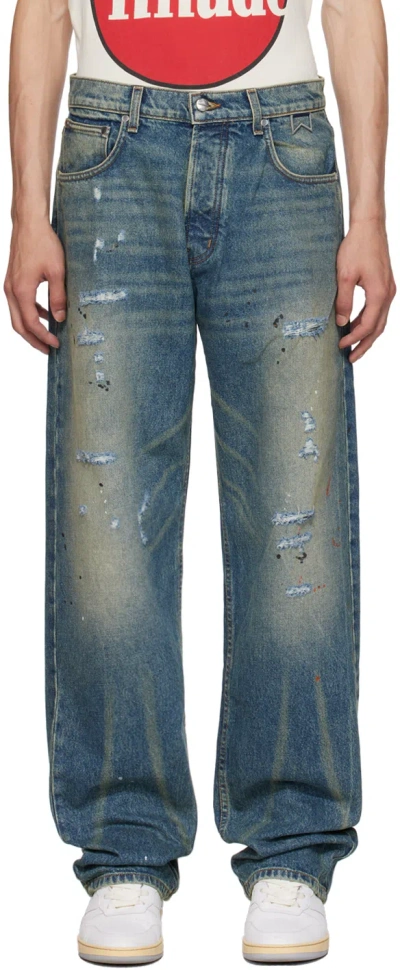 Rhude Indigo Distressed Jeans