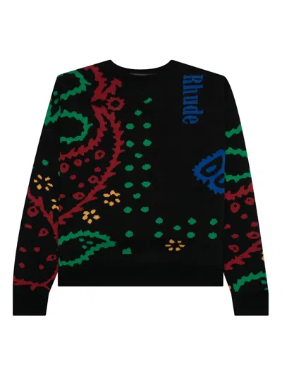 Rhude Intarsia-knit Sweater In Black