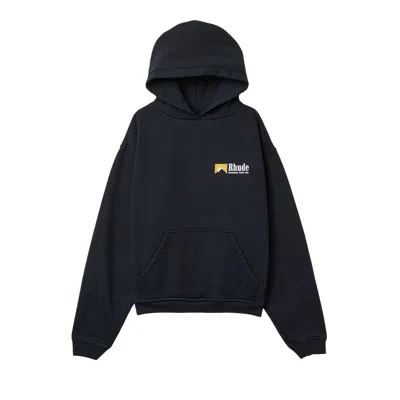 Pre-owned Rhude International Racing Logo Hoodie 'vintage Black' | Men's Size L