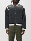Rhude Black Lightning Varsity Denim Bomber Jacket In Schwarz