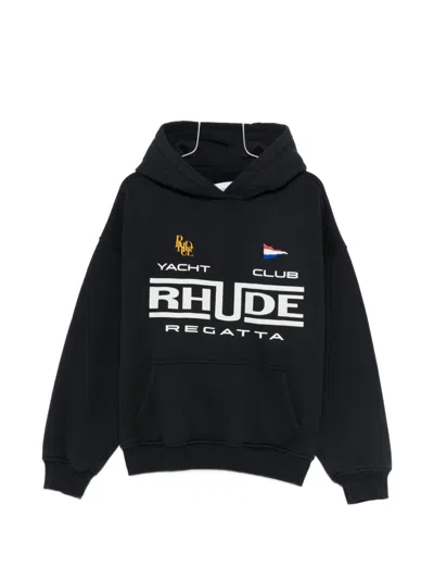 Rhude Regatta Vintage Sweatshirt In Black And White