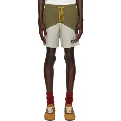 Rhude Khaki Desert Racing Track Shorts In Multi