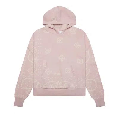 Pre-owned Rhude Knit Bandana Hoodie 'pink/white' | Men's Size M