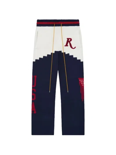 Rhude Knitted Track Pants In Blue