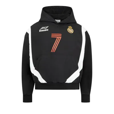 Pre-owned Rhude Lago Jersey Hoodie 'black/white/red' | Men's Size S