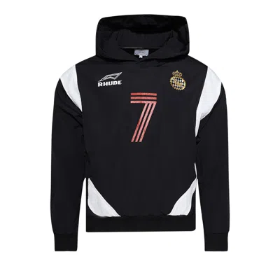 Pre-owned Rhude Lago Jersey Hoodie 'black/white/red' | Men's Size Xl