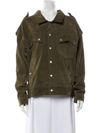 Pre-owned Rhude Lambskin Jacket W/ Tags In Green