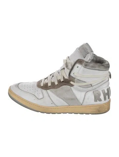 Pre-owned Rhude Leather Athletic Sneakers In White