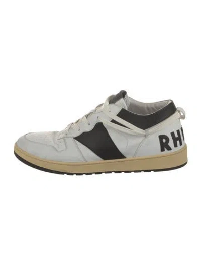 Pre-owned Rhude Leather Colorblock Pattern Athletic Sneakers In Gray