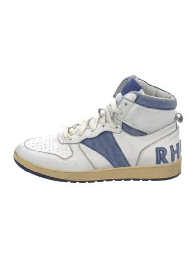 Pre-owned Rhude Leather Colorblock Pattern Sneakers In Multi
