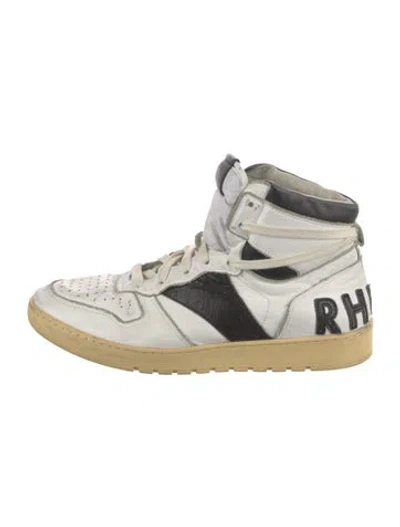 Pre-owned Rhude Leather Colorblock Pattern Sneakers In Neutral