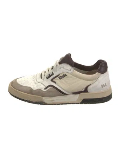 Pre-owned Rhude Leather Colorblock Pattern Sneakers In Neutrals