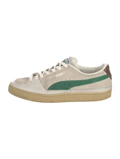 Pre-owned Rhude Leather Graphic Print Sneakers In White