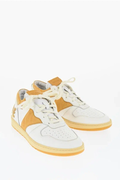 Rhude Leather Low-top Sneakers With Suede Logo