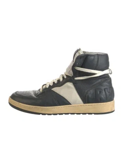 Pre-owned Rhude Leather Sneakers In Black
