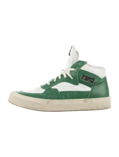 Pre-owned Rhude Leather Sneakers In Green
