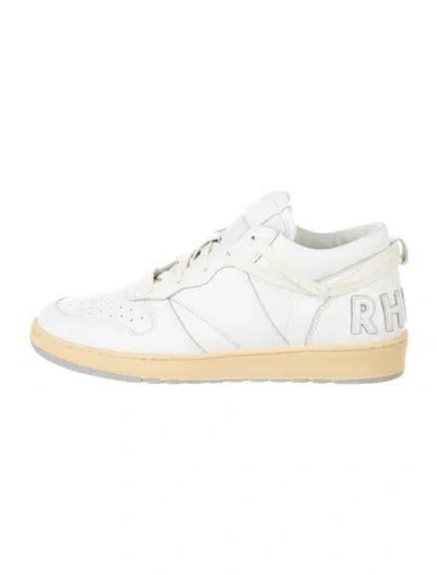 Pre-owned Rhude Leather Sneakers In White