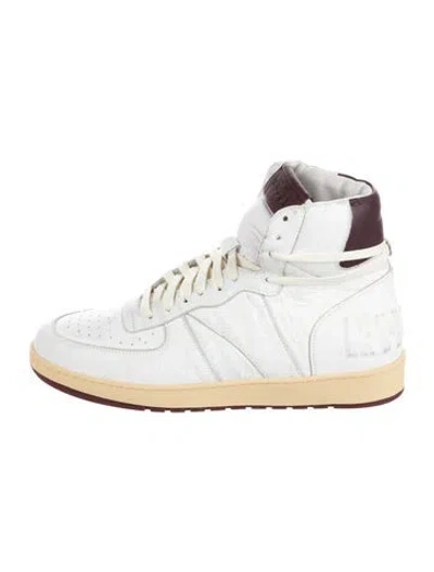 Pre-owned Rhude Leather Sneakers In White