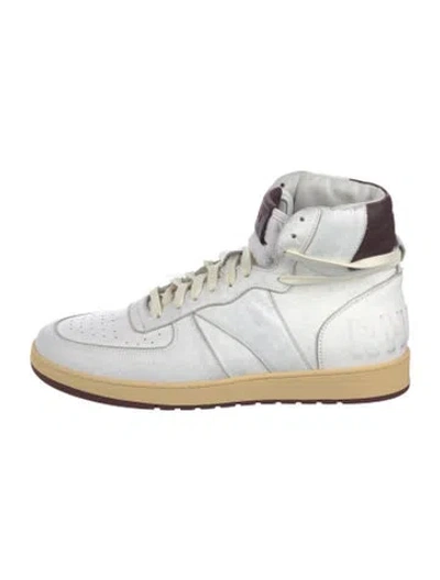 Pre-owned Rhude Leather Sneakers In White