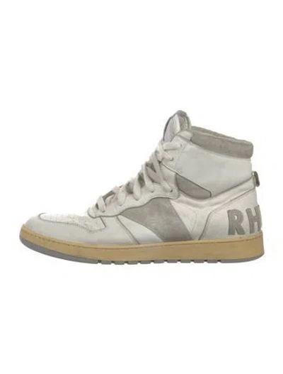 Pre-owned Rhude Leather Sneakers In White