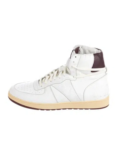 Pre-owned Rhude Leather Sneakers In White