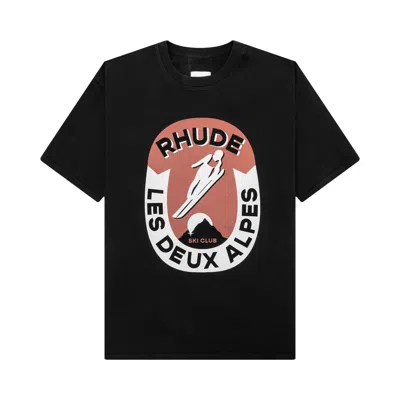 Pre-owned Rhude Les Deux Alpes Tee 'vintage Black'