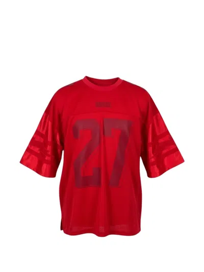 Rhude Lightning Football Mini T-shirt In Red