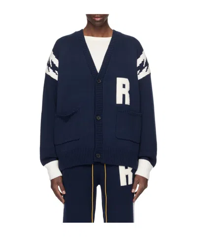 Rhude Lightning Long-sleeved Cardigan In Black
