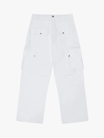 Rhude Linen Cargo Cargo Pants In White