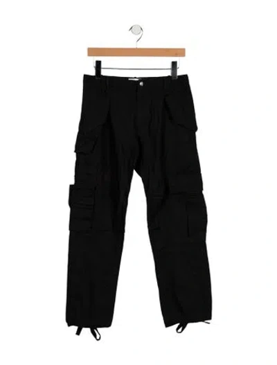 Pre-owned Rhude Linen Cargo Pants In Black