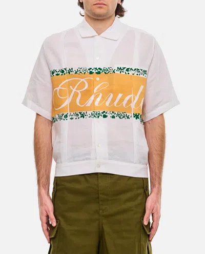 Rhude Linen Cuban Shirt In White