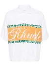 Rhude White Pleated Shirt In White