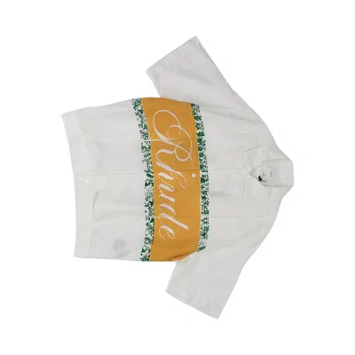 Pre-owned Rhude Linen Cuban Shirt 'white' | Men's Size L