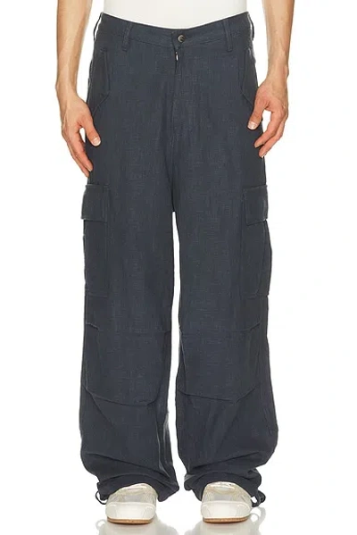 Rhude Linen Parachute Pant In Black