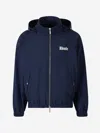 Rhude Nylon Jacket With Hood And 2-pockets In Logo Printed On The Front And Back