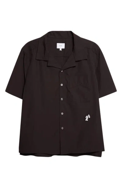 Rhude Logo Camp Shirt In Brown