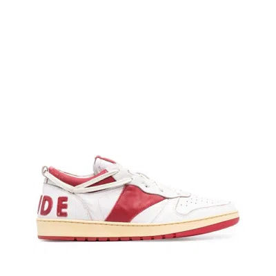 Rhude Logo Casual Sneakers In White