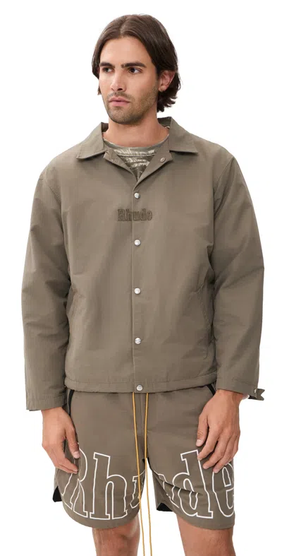 Rhude Logo Coaches Jacket Taupe