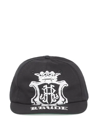 Rhude Logo Curved-brim Hat In Black