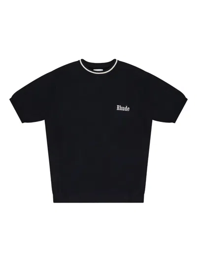 Rhude Logo-detail T-shirt In Black